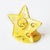 MHRC084 HAND PAINTED YELLOW METAL CANDLE HOLDER WITH STAR DECORATION