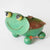 MHRC098 HAND PAINTED GREEN METAL FROG CANDLE HOLDER