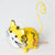 MHRC113 HAND PAINTED YELLOW AND WHITE METAL CAT DECORATION