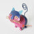 MHRC115 HAND PAINTED PINK AND DARK BLUE METAL CAT DECORATION