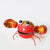 MHRC140 HAND PAINTED RED AND ORANGE METAL CRAB DECORATION