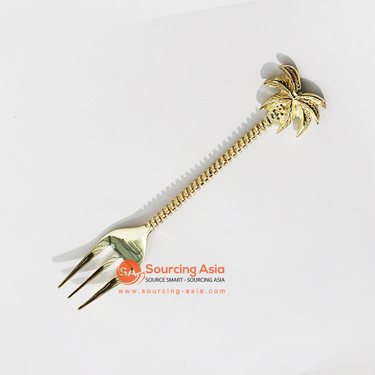 MTL002F BRONZE FORK WITH PALM TREE DECORATION