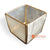 MLT018 NATURAL RESIN SQUARE CANDLE HOLDER WITH BRONZE LINING