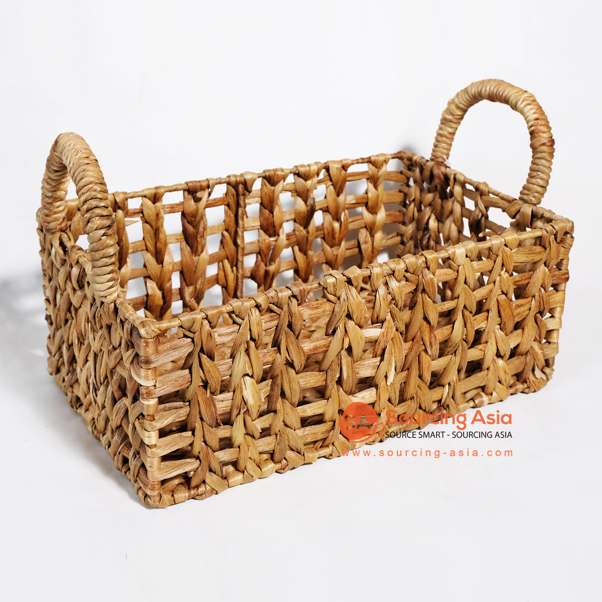 MRC023 NATURAL WATER HYACINTH BASKET WITH HANDLES