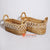 MRC058 SET OF TWO NATURAL WATER HYACINTH BASKETS WITH WHITE MACRAME AND HANDLE