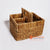 MRC060 NATURAL WATER HYACINTH THREE SLOTS SQUARE CUTLERY BASKET WITH HANDLE