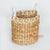 MRC094 NATURAL WATER HYACINTH AND WHITE RAFFIA BASKET WITH HANDLE