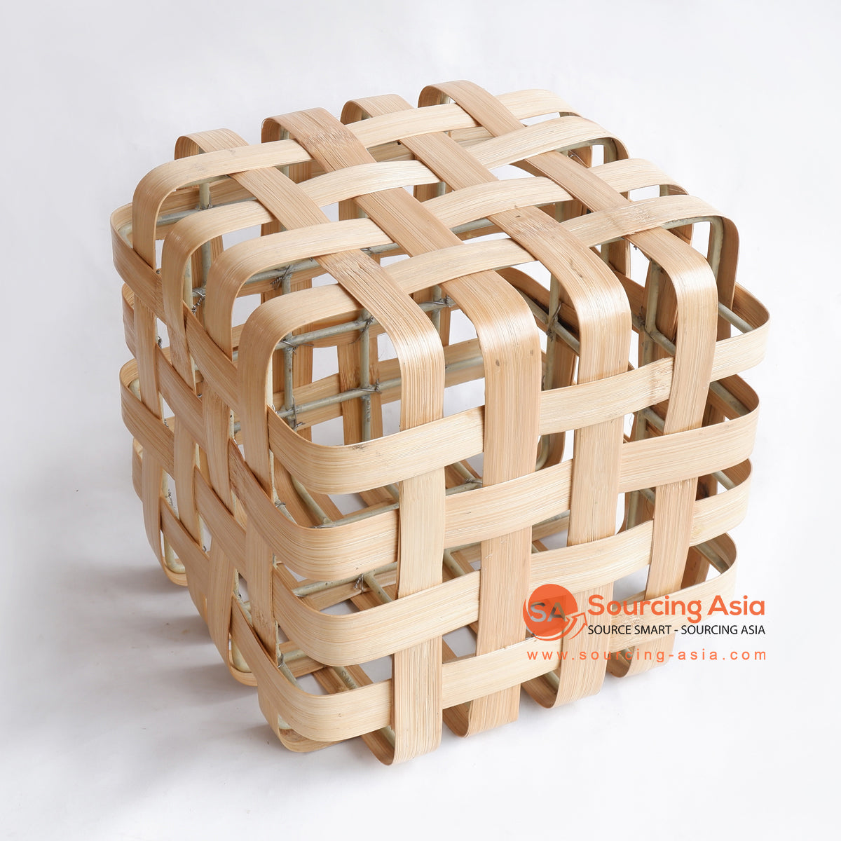 MRC197 NATURAL WOVEN BAMBOO CUBE DECORATION