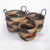 MRC257 SET OF THREE MENDONG BASKETS WITH BLACK RAFFIA AND HANDLES