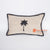 MRC309 NATURAL COTTON CUSHION WITH BLACK PALM TREE EMBROIDERY AND FRAME (PRICE WITHOUT INNER)