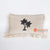 MRC312 NATURAL COTTON CUSHION WITH TWO BLACK PALM TREE EMBROIDERY AND BLACK HANDSTITCHED BORDER (PRICE WITHOUT INNER)