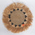 MRC331 NATURAL SEAGRASS AND BLACK RAFFIA ROUND WALL DECORATION WITH MENDONG FRINGE