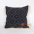 MRC336 BLACK COTTON CUSHION WITH WHITE HANDSTITCHED AND NATURAL FRINGE (PRICE WITHOUT INNER)