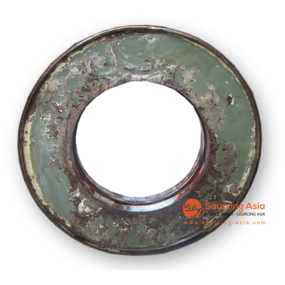 MRY073-1 ANTIQUE RECYCLED DRUM ROUND MIRROR