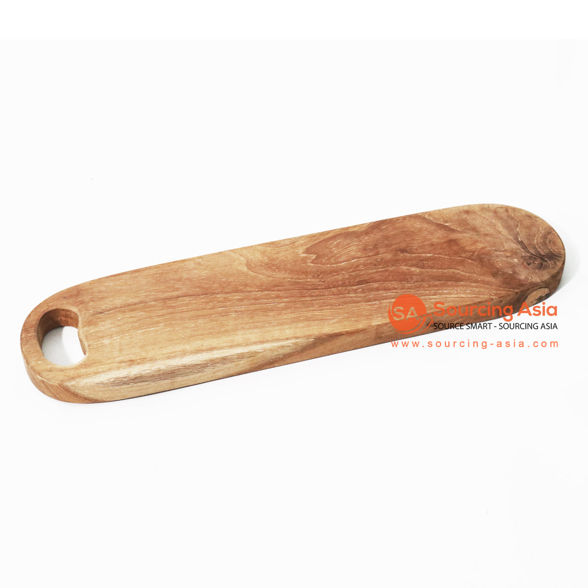 MSB025 NATURAL TEAK WOOD OVAL CHEESE BOARD WITH HANDLE
