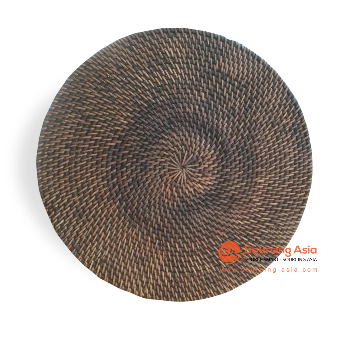 MTI006-3 BROWN WOVEN RATTAN LOMBOK ROUND PLACEMAT