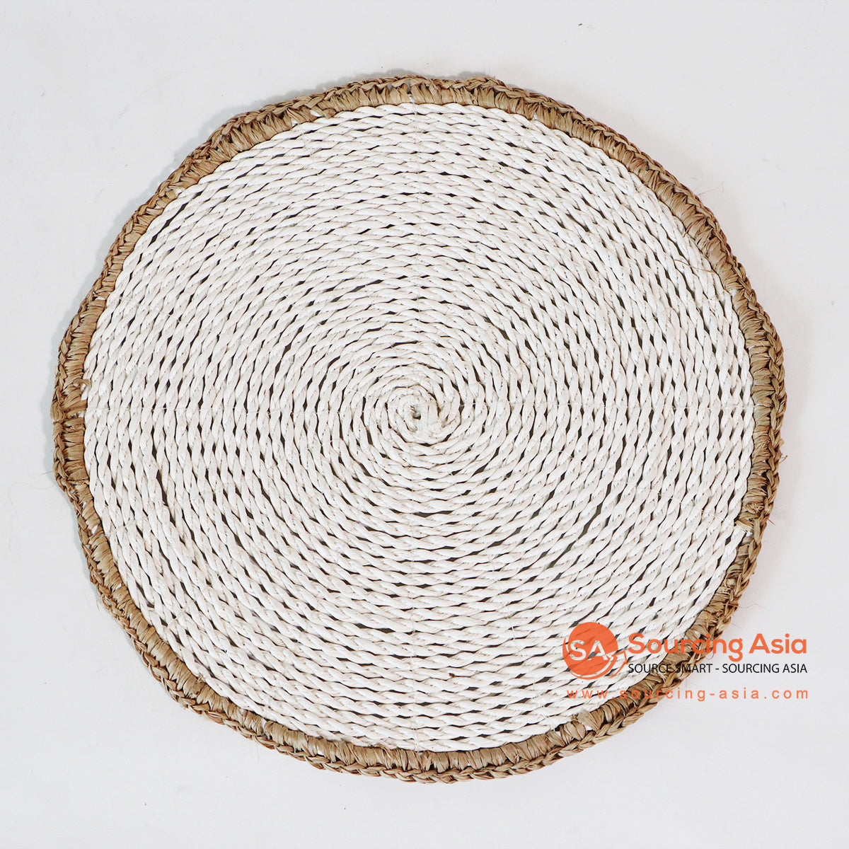 MTIC031-2 BROWN AND WHITE WOVEN PLASTIC PLACEMAT