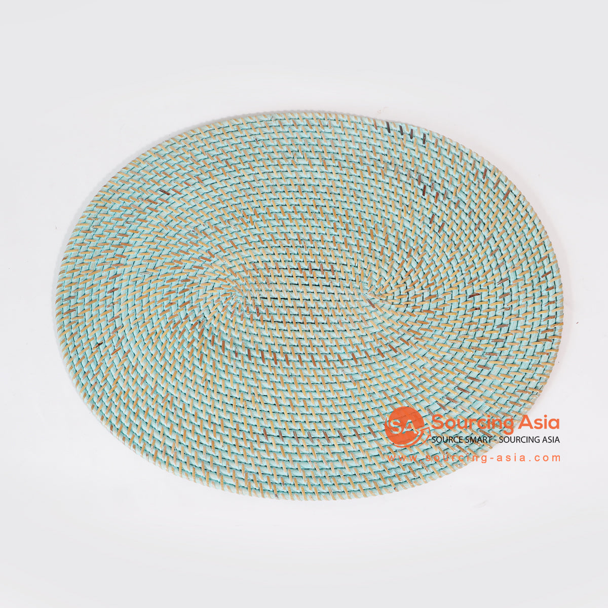 MTIC032-2 TURQUOISE WOVEN RATTAN PLACEMAT