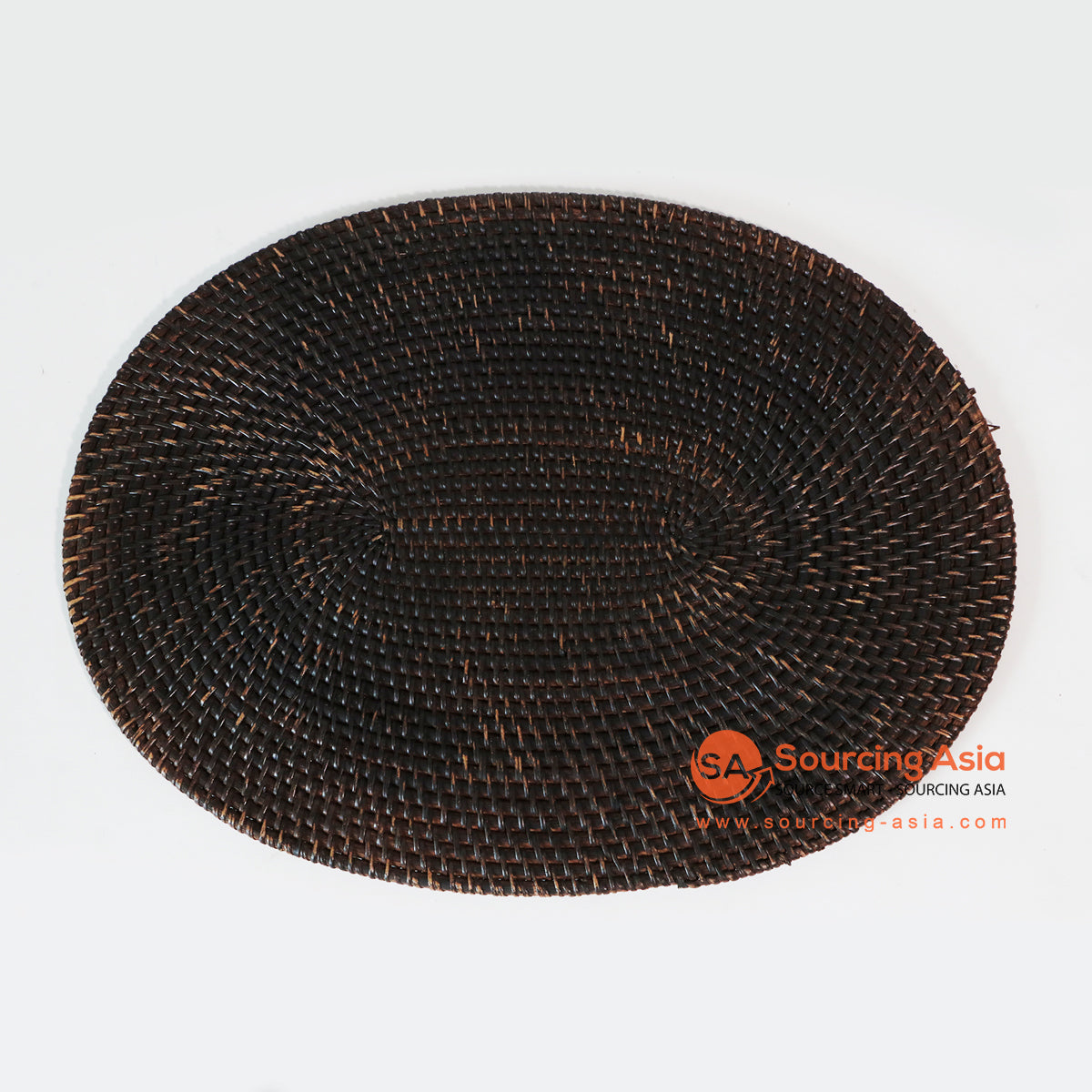 MTIC032-4 BLACK WOVEN RATTAN PLACEMAT