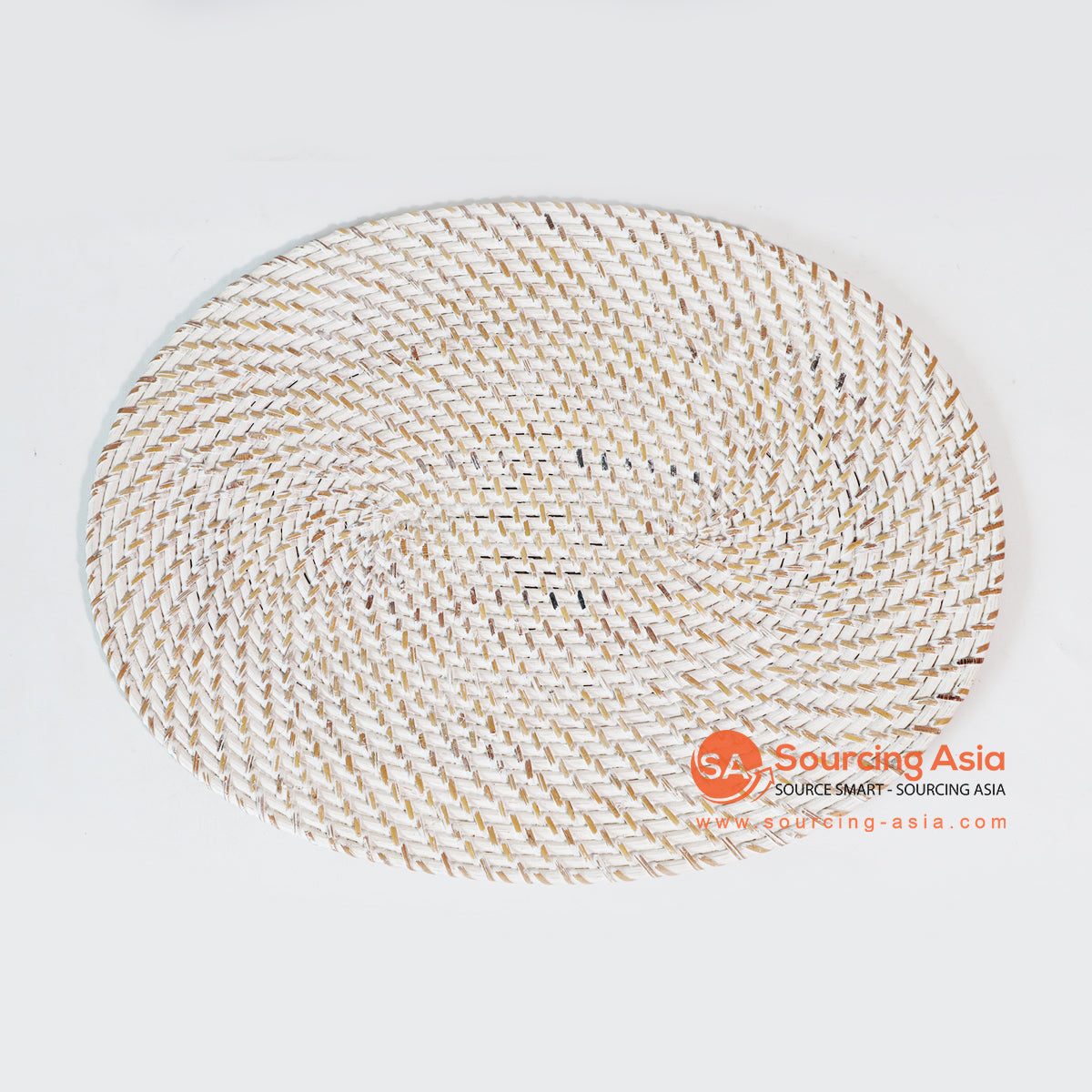 MTIC032-5 WHITE WOVEN RATTAN PLACEMAT