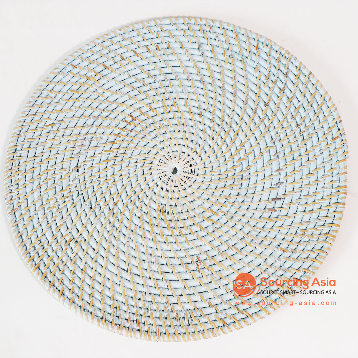 MTIC033-1 BLUE WASH WOVEN RATTAN PLACEMAT