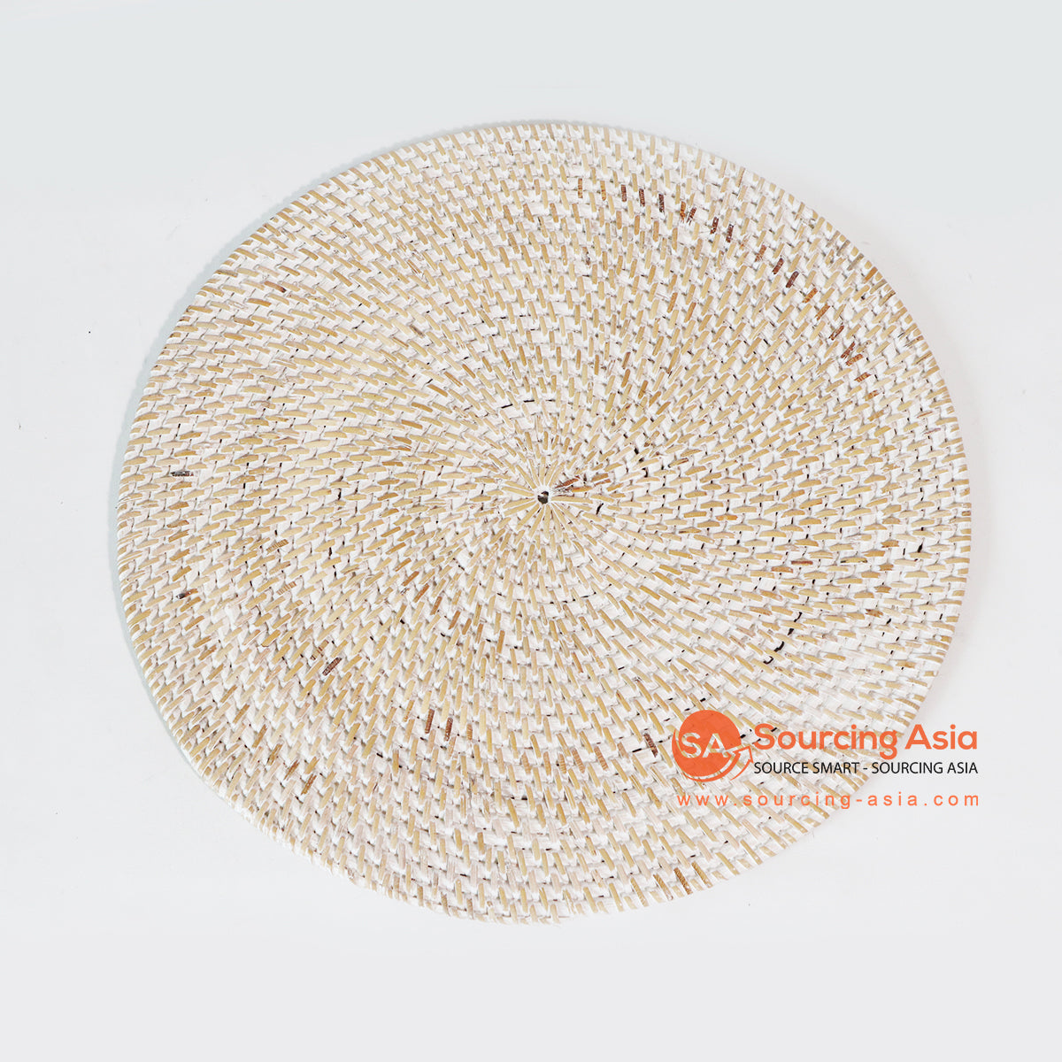 MTIC033-4 WHITE WASH WOVEN RATTAN PLACEMAT