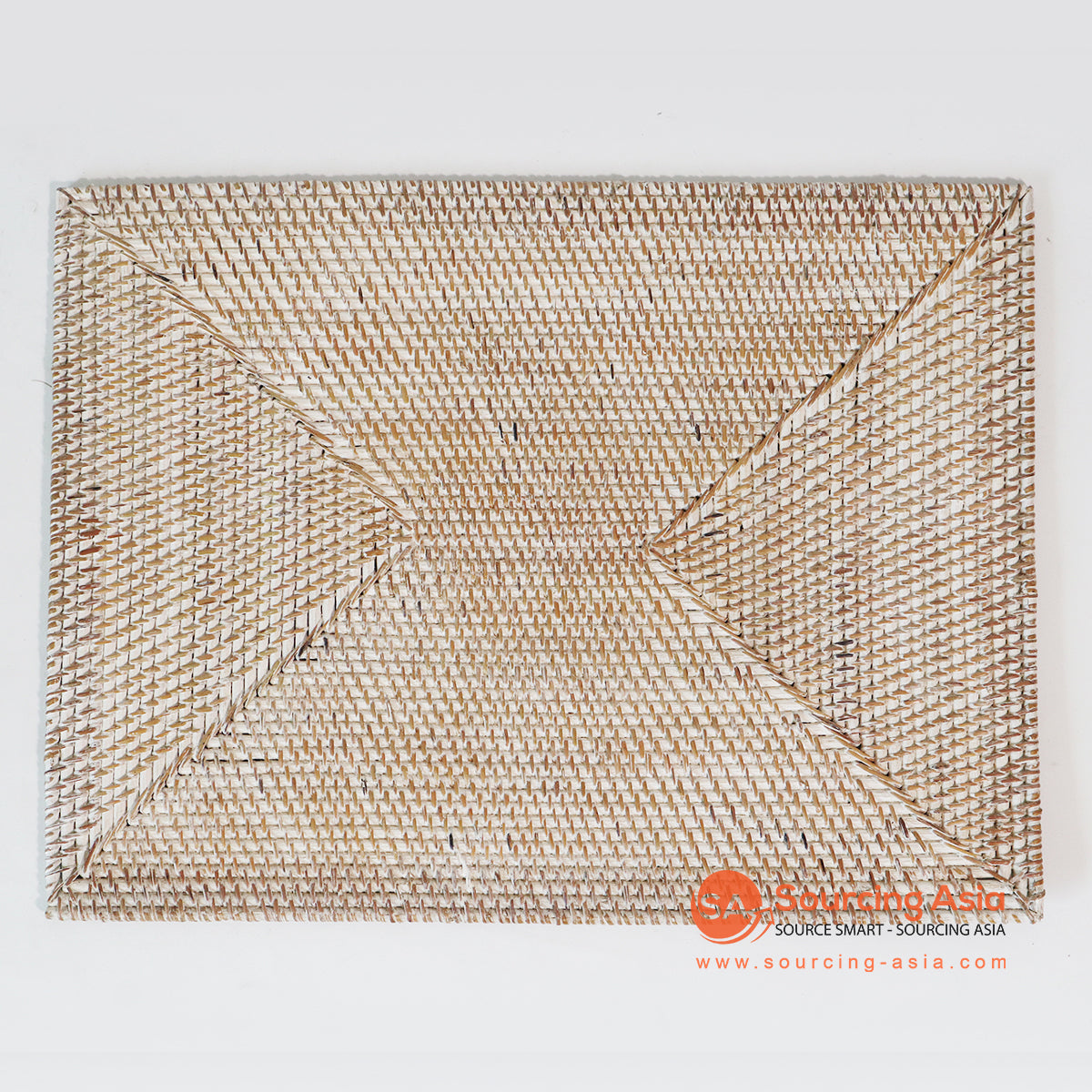MTIC053-1 WHITE WASH WOVEN RATTAN PLACEMAT
