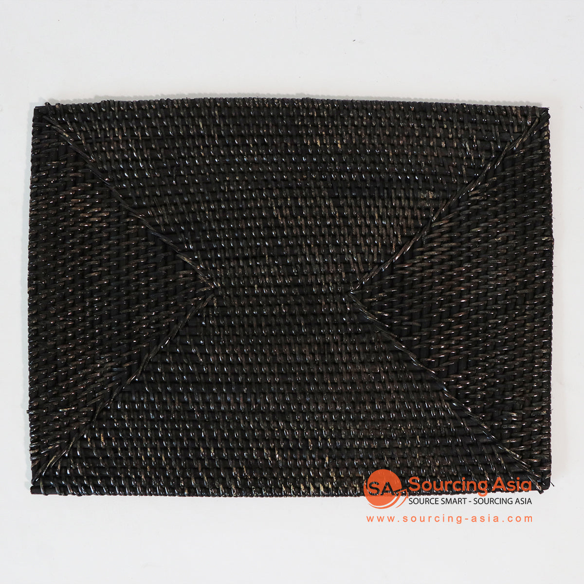 MTIC053 BLACK WOVEN RATTAN PLACEMAT
