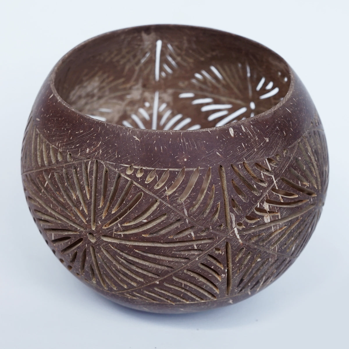 MULC017 NATURAL OLD COCONUT SHELL CARVED BOWL