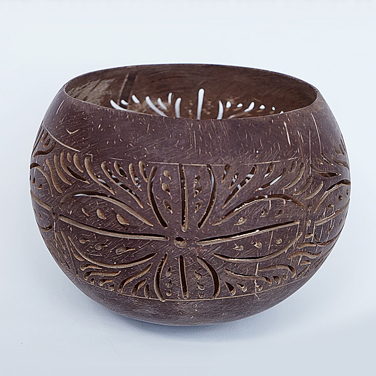 MULC018 NATURAL OLD COCONUT SHELL CARVED BOWL