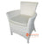 MUR008 WHITE RATTAN CASUAL CHAIR WITH CUSHION