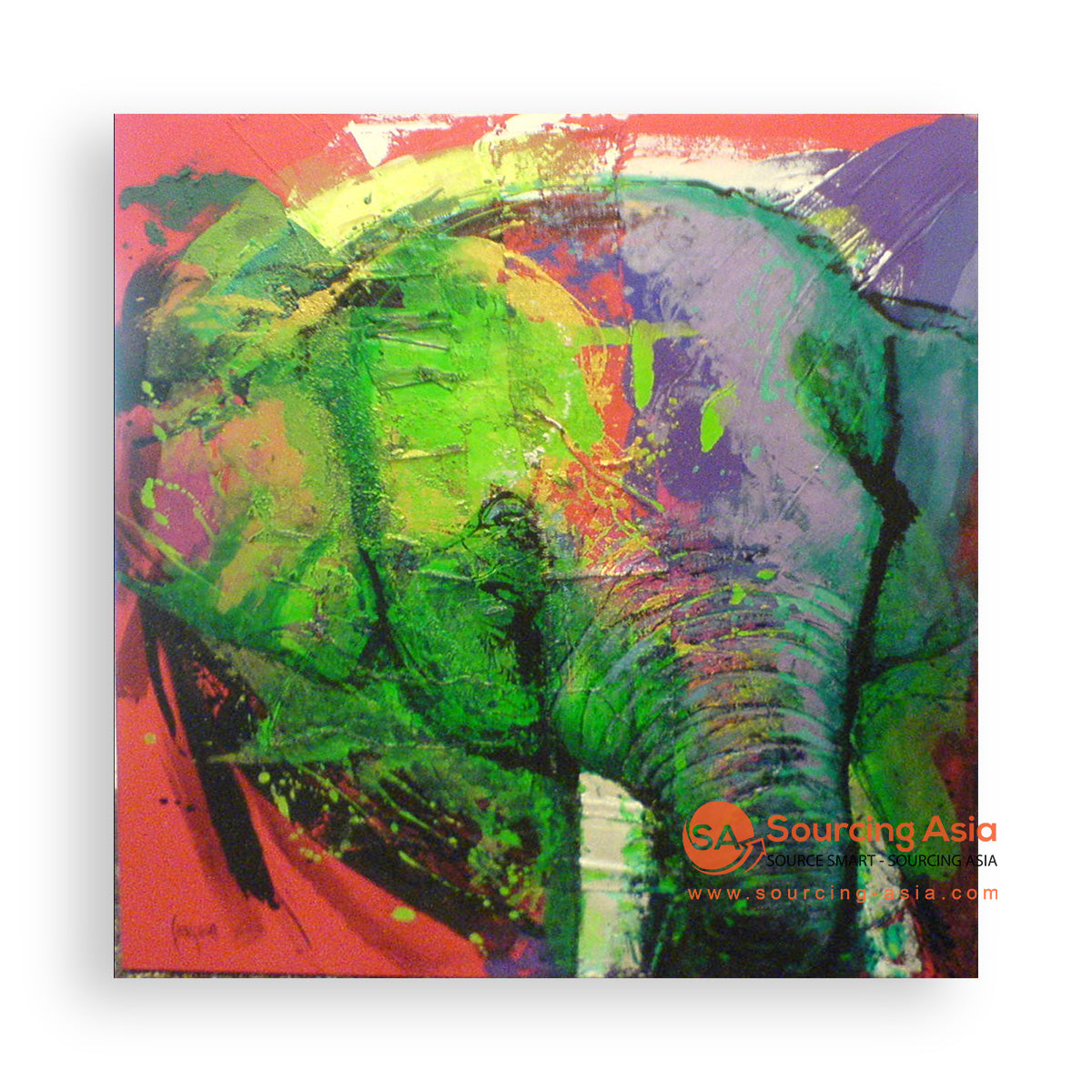 MYS143 LIGHT ELEPHANT ABSTRACT PAINTING