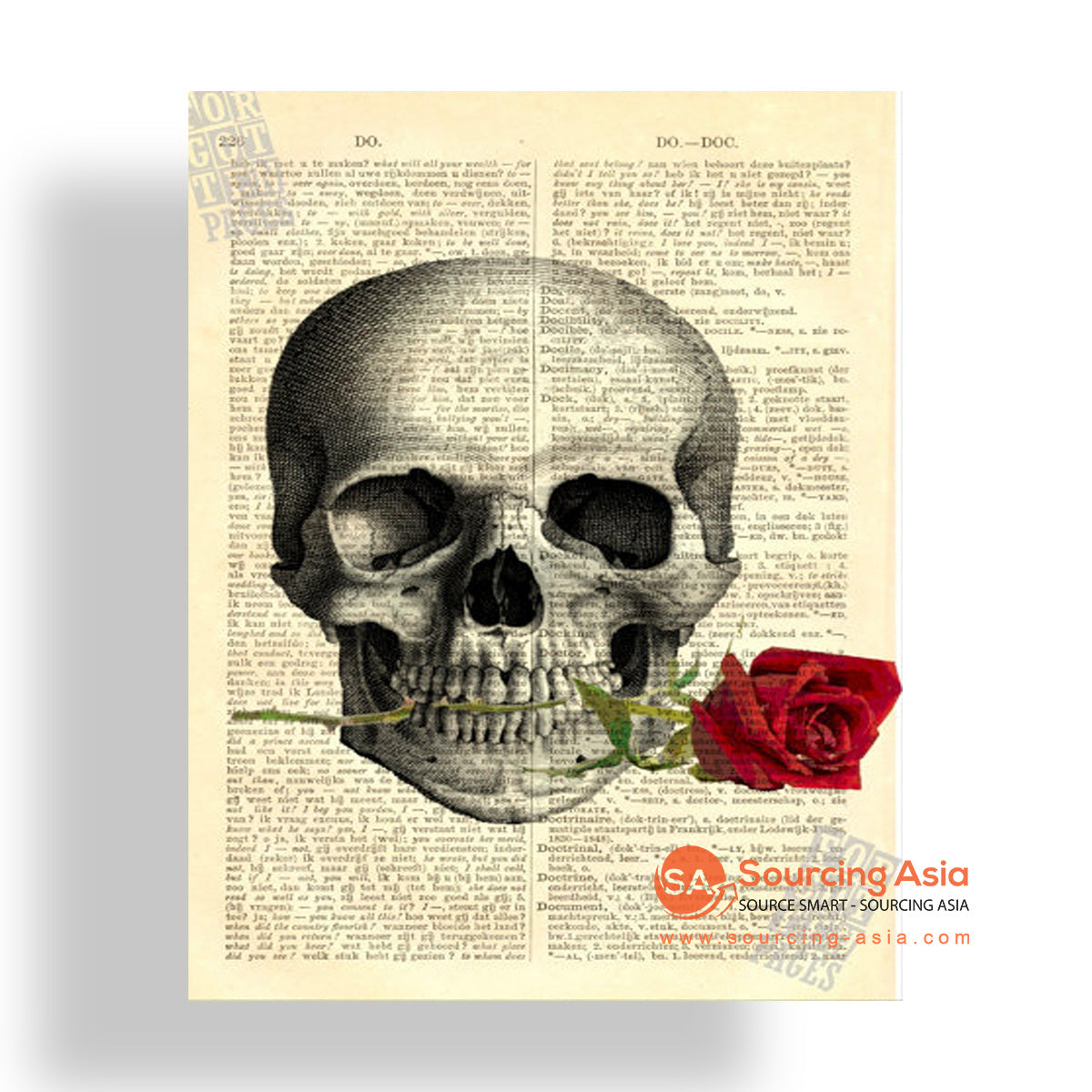 MYS187 SKULL AND ROSE PAINTING
