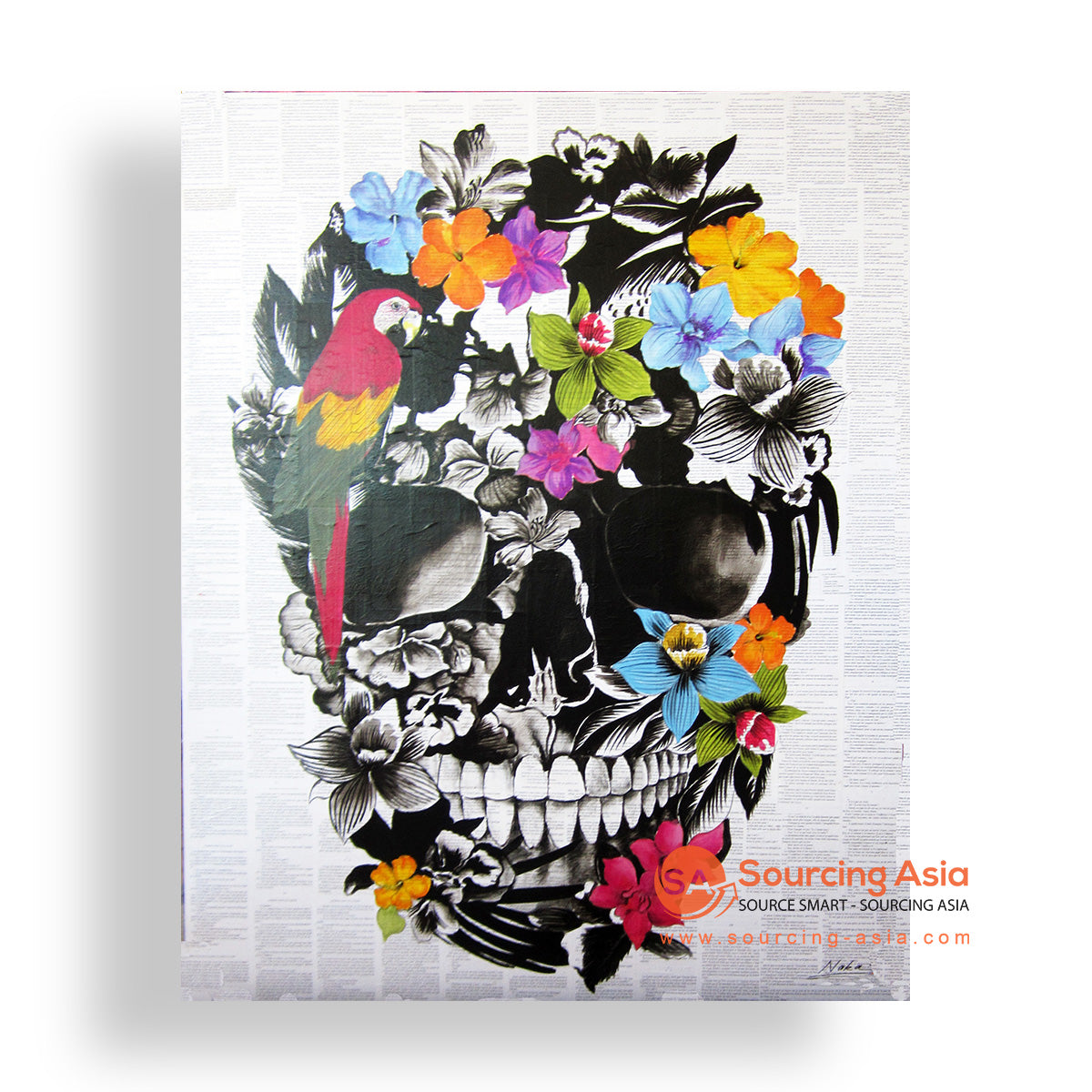 MYS189 FLORAL SKULL PAINTING