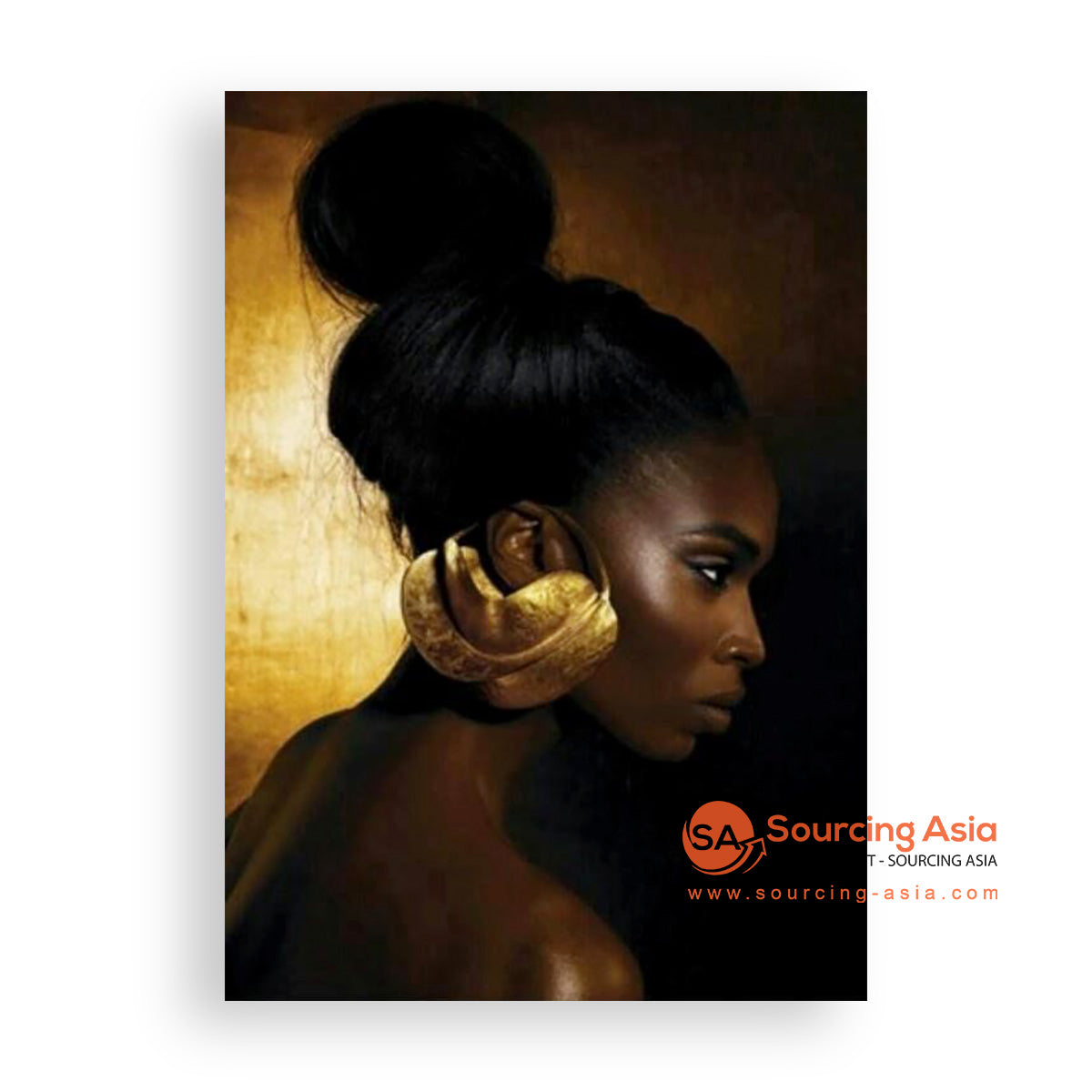 MYS319 AFRICAN WOMAN IN GOLD PAINTING