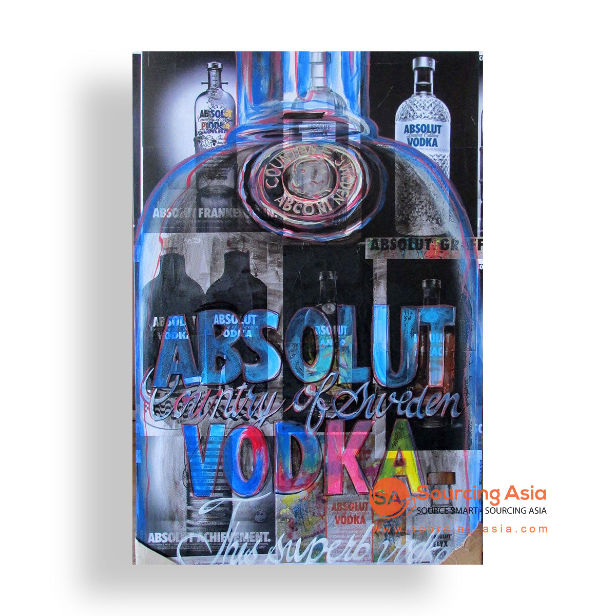 MYS338 BLUE ABSOLUTE VODKA PAINTING