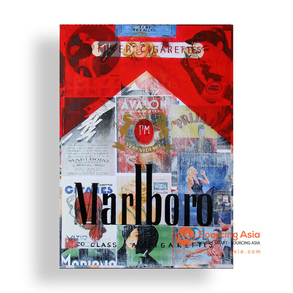 C.A Warseck Pencil Marlboro Cigarette Signed Pop offers Art Oil Glaze