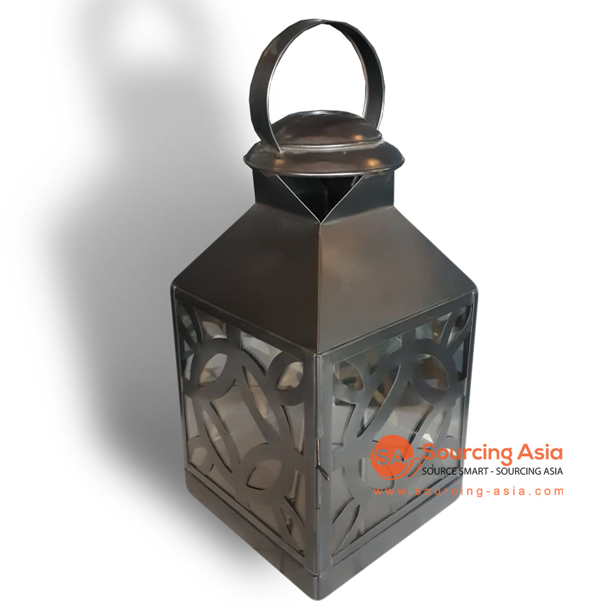 ODE042 BLACK COPPER CLASSIC CARVED LANTERN LAMP HOLDER