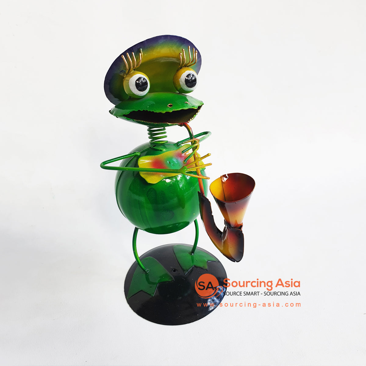 PEBC009 METAL FROG DECORATION PLAYS TRUMPET