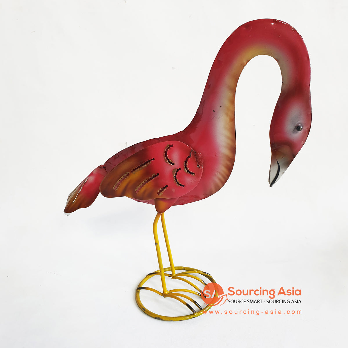 PEBC023 METAL RED FLAMINGO DECORATION