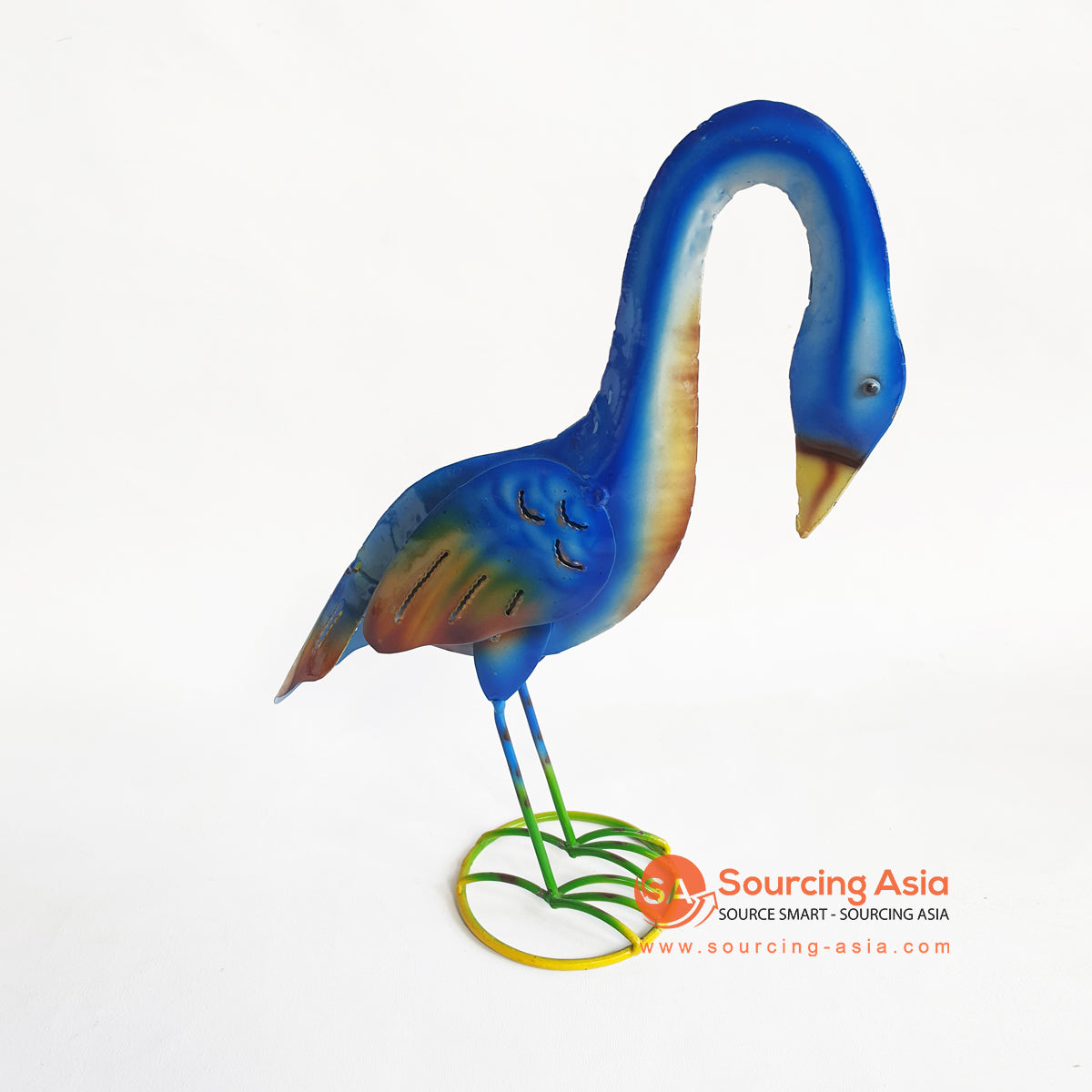 PEBC024 METAL BLUE FLAMINGO DECORATION