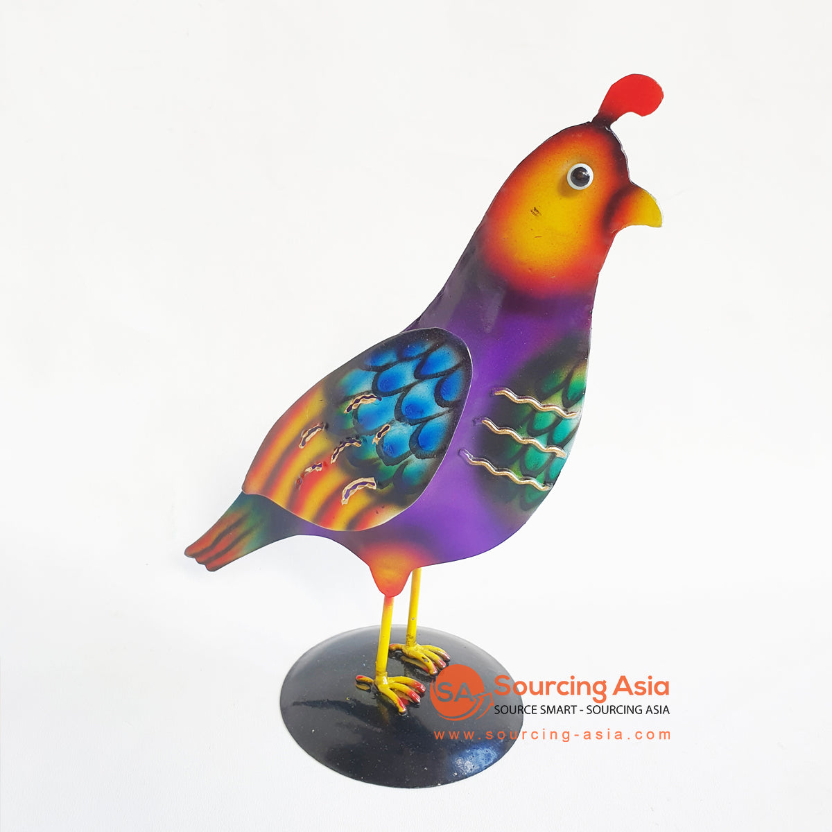 PEBC052 MULTICOLOR METAL BIRD DECORATION