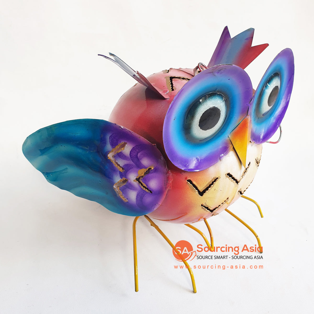 PEBC055 MULTICOLOR METAL OWL DECORATION