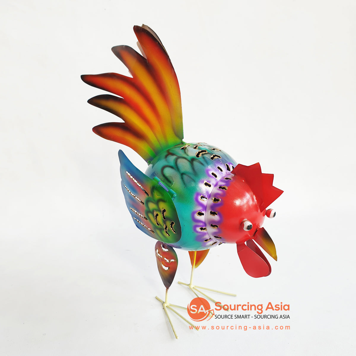 PEBC063 MULTICOLOR METAL ROOSTER DECORATION