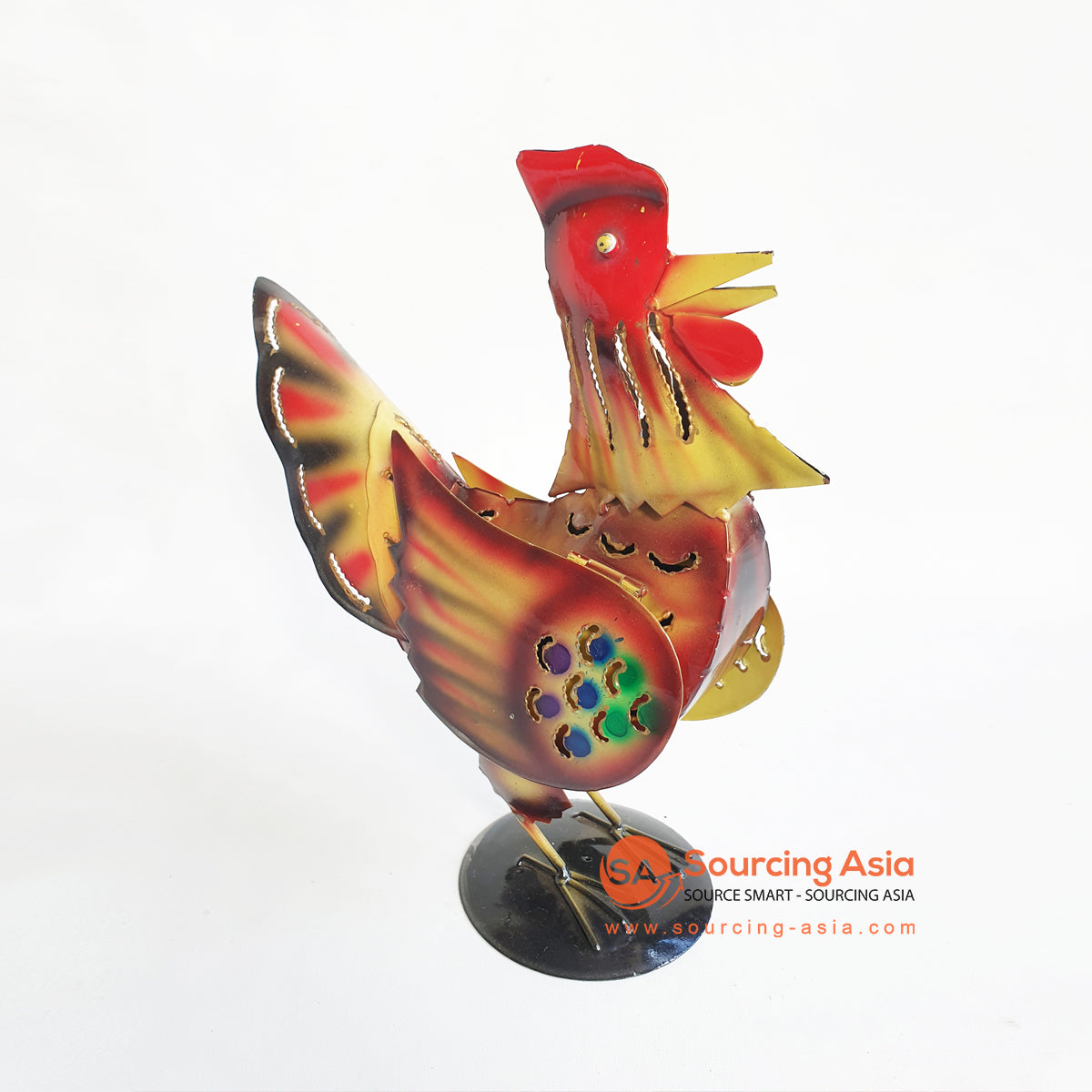 PEBC065 MULTICOLOR METAL CHICKEN DECORATION