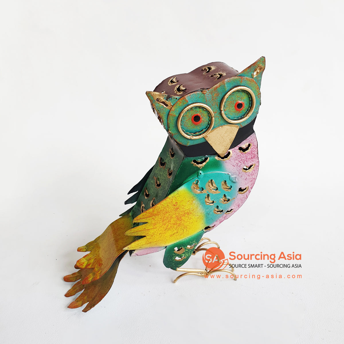 PEBC111 MULTICOLOR METAL OWL DECORATION