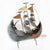 PEBC141 HAND PAINTED BLACK METAL SAILING BOAT DECORATION