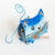 PEBC144 HAND PAINTED BLUE METAL CAT DECORATION