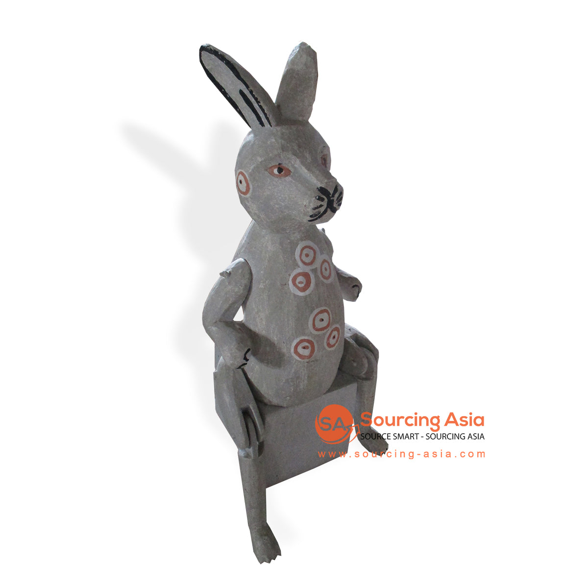 PIT060 WOODEN RABBIT PUPPET ON STAND