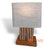PLB004 NATURAL TEAK AND COFFEE WOOD TABLE LAMP WITH LAMP SHADE